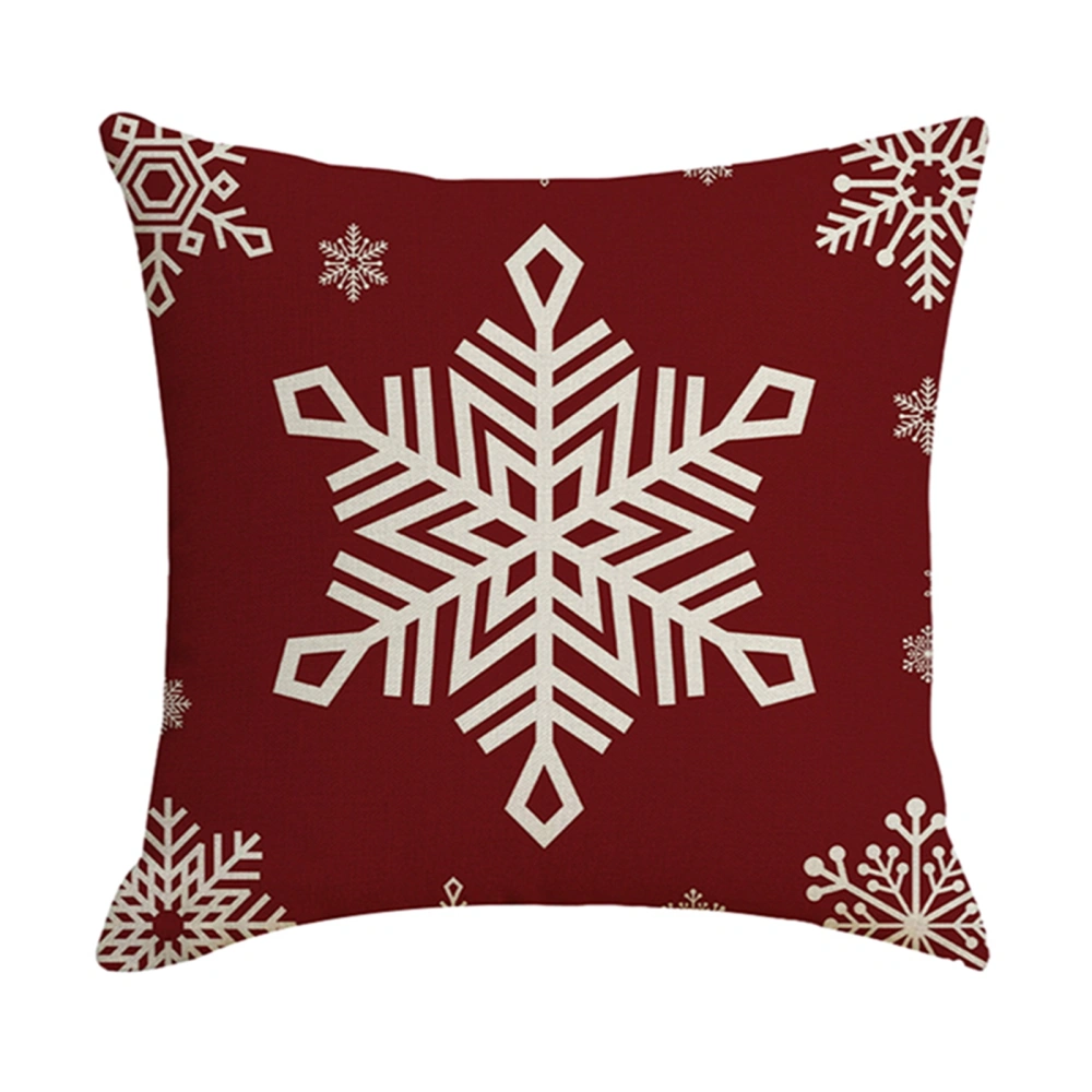 Christmas Pillow Covers Stylish Snowflake Print Cushion Covers