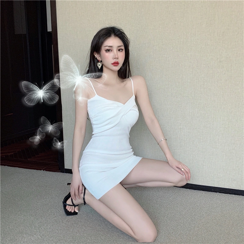 Women Fashion Sleeveless Solid Color Dress Ladies Stylish Dress