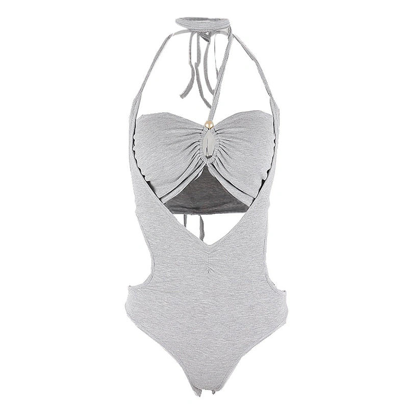 Women’s Halter Bodysuits, Sleeveless Backless Leotard Tops + Tank Tops