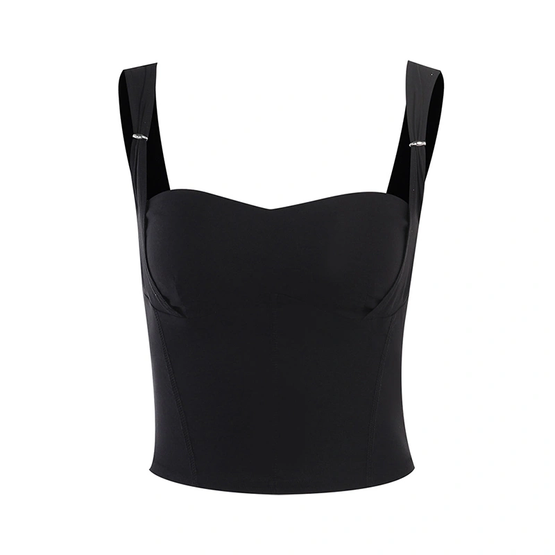 Women's Summer Black Sleeveless Backless Low Cut Mini Camisole