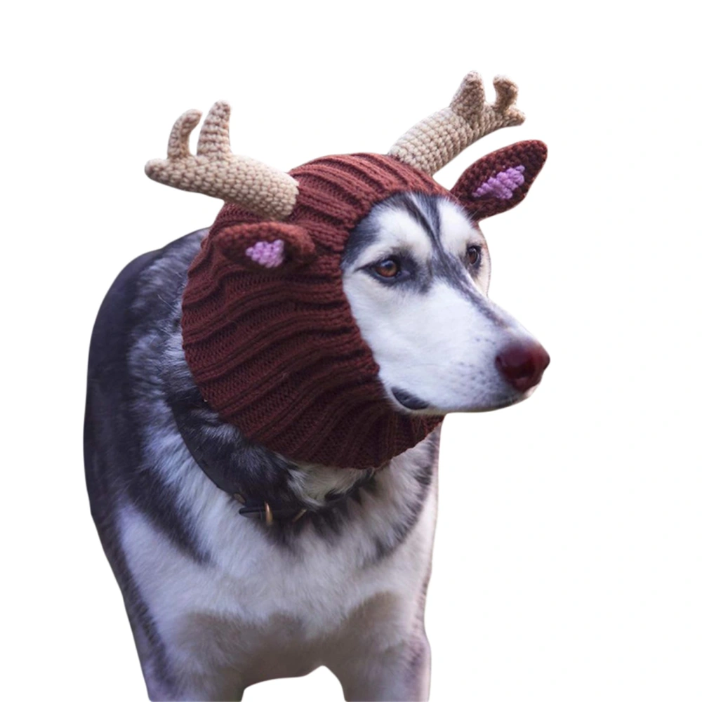 Dog Winter Hats Knitted Snood Head Wrap Ear Muffs Halloween Costume