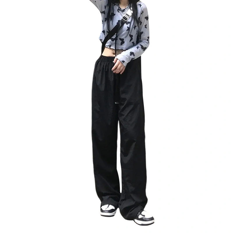 Women Wide-Leg Solid Color Casual Party Street Long Trousers