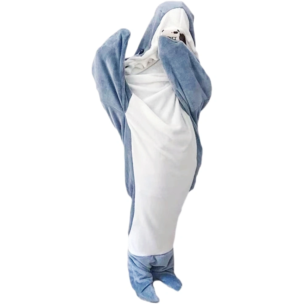 Adult Shark Blanket Wearable Sloth Blanket Flannel Hoodie Sleeping Bag