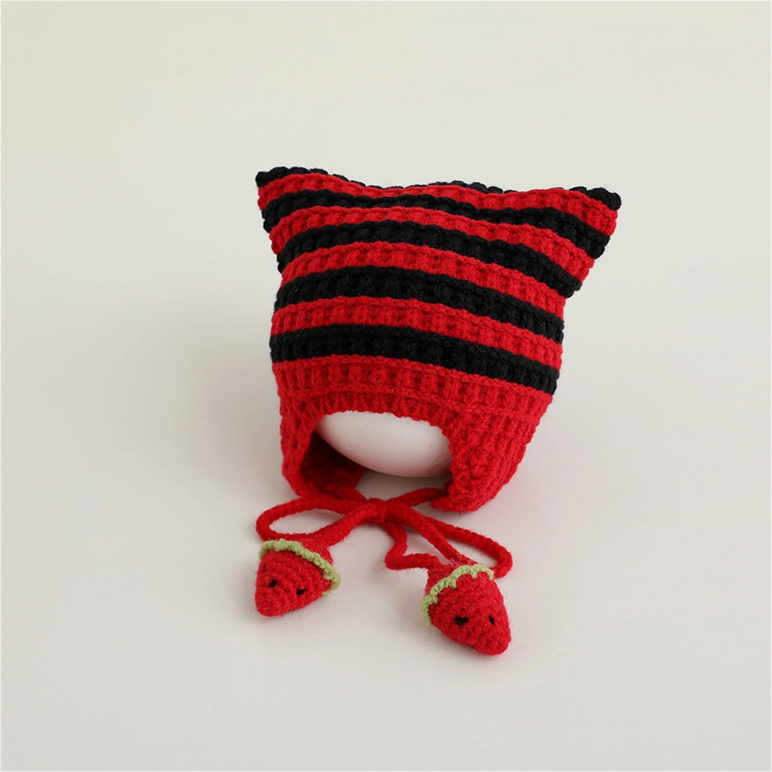 Girls Knitted Hat Cute Soft Cat Ear Beanie Crochet Hat Warm Winter Cap