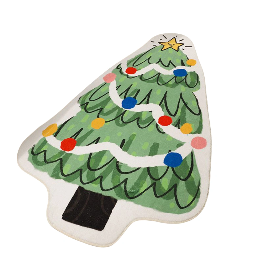 Christmas Floor Mat Christmas Tree Pattern Triangle Bedside Doormat