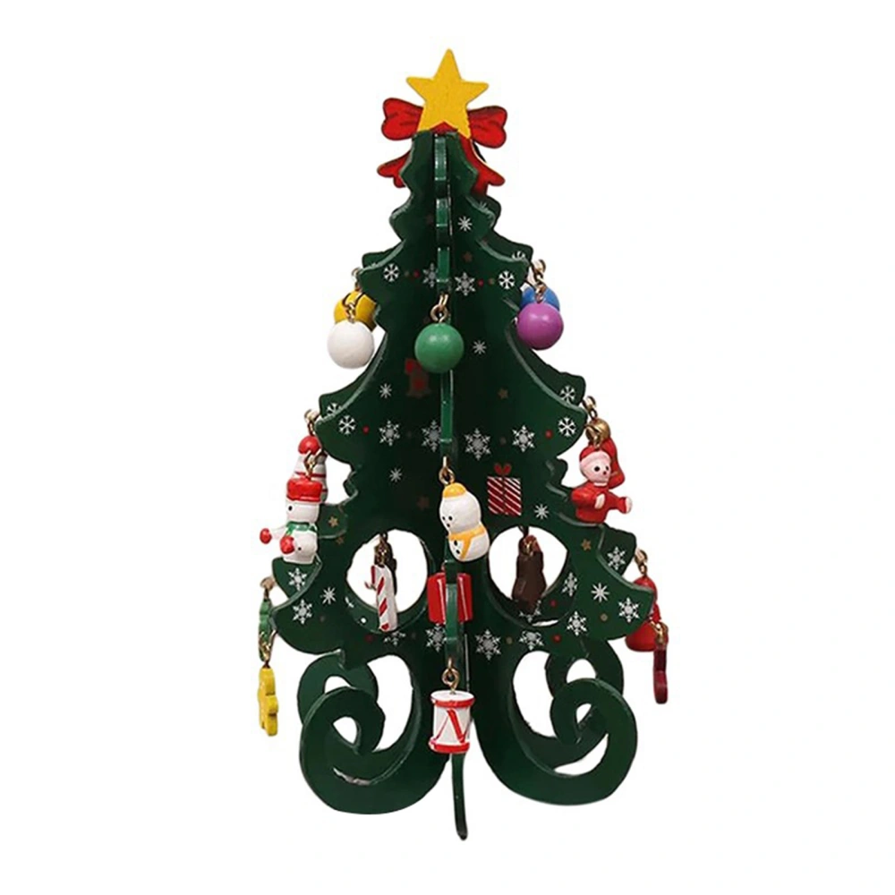 Wood Christmas Tree Decor, Cute Standing Desk Ornament Party Favor