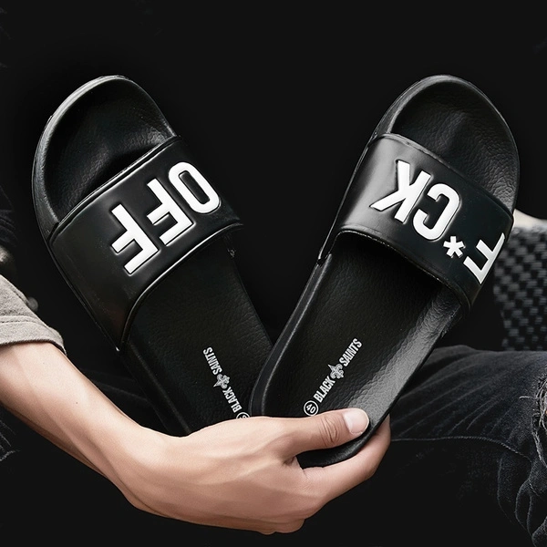 Men Slippers Beach Shoes Trend of Personalized Flip-flop Sandals Flip Flops Non-slip Shoes Hip-hop