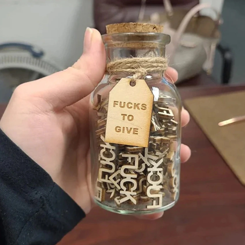 A Can Of Fucks Gift Jar Wooden Letter Crafts