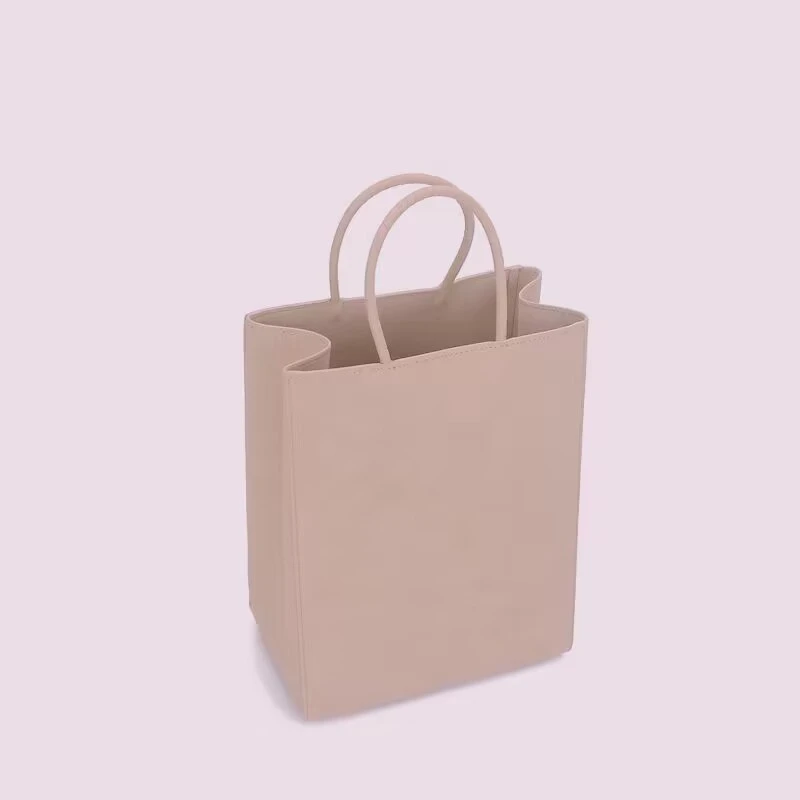 Kraft Paper Bag Leather Handbag