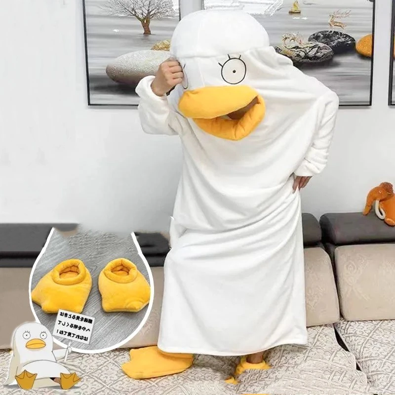 Pajamas Winter Duck One-piece Funny Sleeping Bag For Men And Women