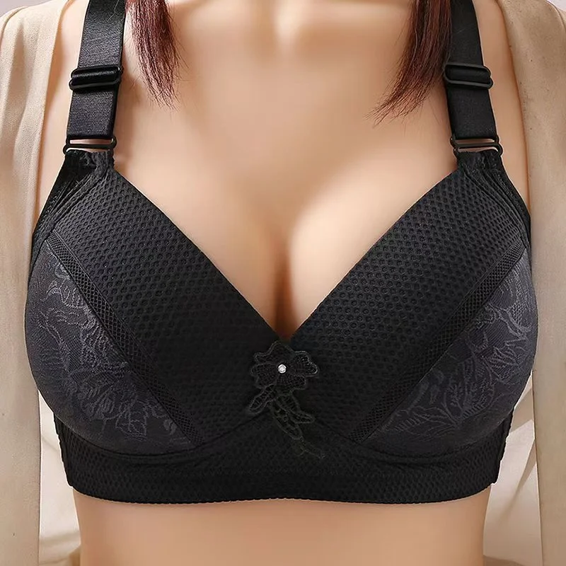 Women's Large Shoulder Strap Jacquard Underwear