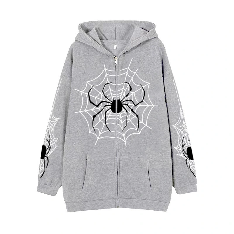 Spider Web Zipper Foreign Trade Sweater Street Fashion Hoodie