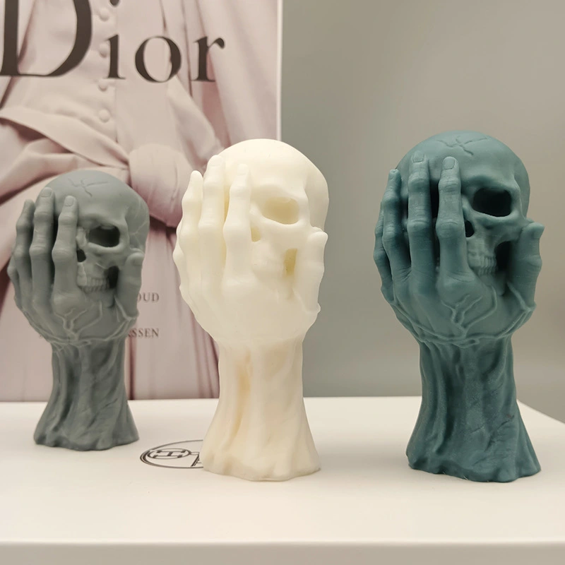 3D Hand-held Skull Candle Silicone Mold