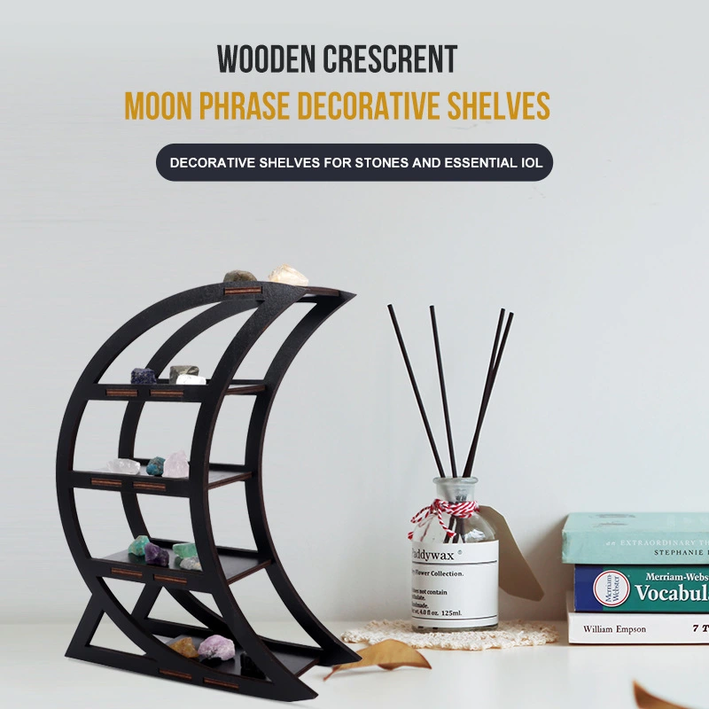 Crescent-shaped Table Decorative Shelf