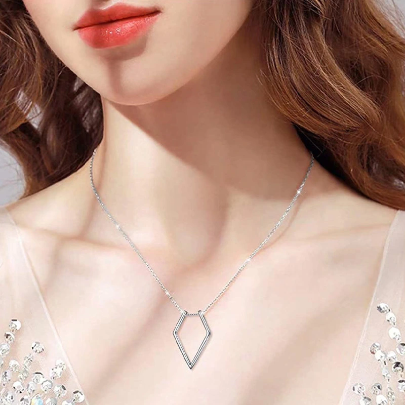 V-shaped  Bracket Necklace To Send Wife Ring Protector Pendant Jewelry