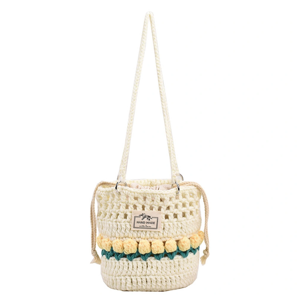 Women's Crochet Shoulder Bags Knitted Tulip Tote Bag Crossbody Bag