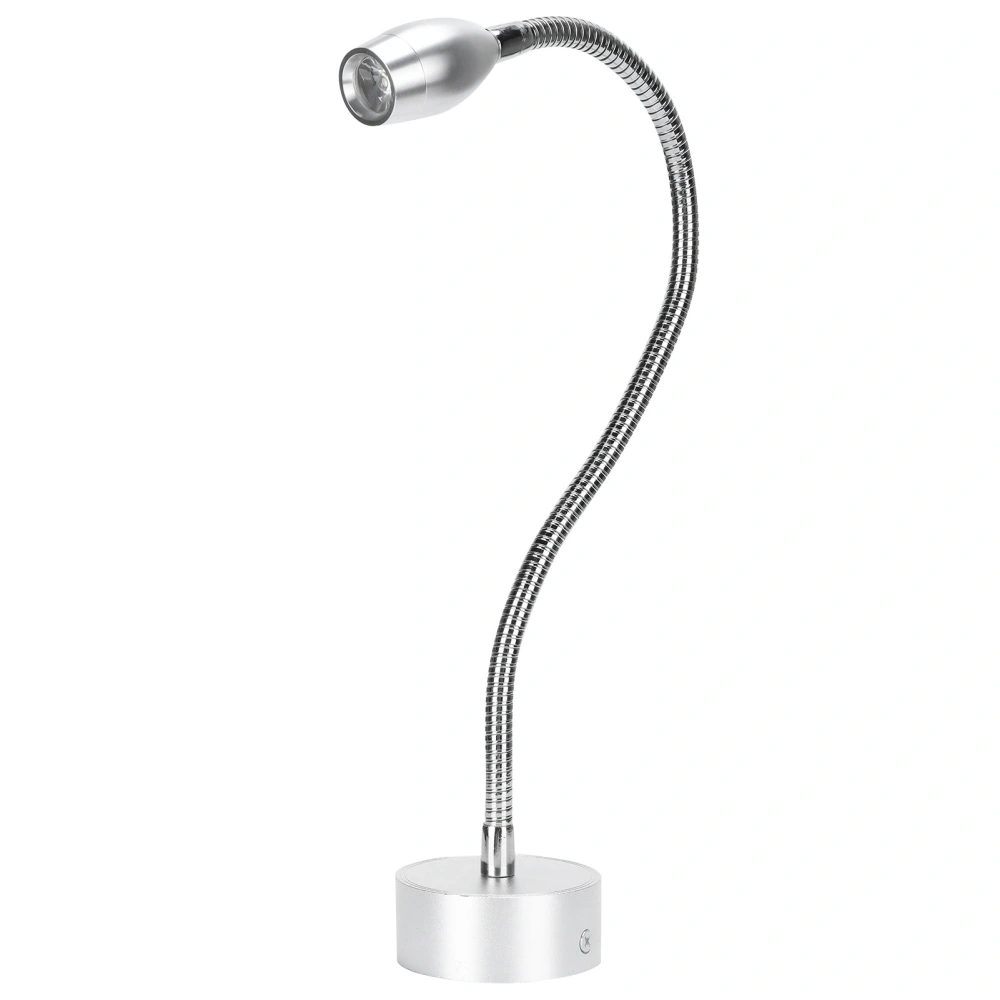 Aluminum Alloy LED Work Wall Light Flexible Gooseneck Table Wall Light (Wiring 110‑240V) Silver 6000K