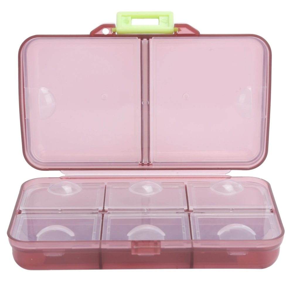 Portable Pill Organizer Medicine Storage Case Container 8 Compartments W/Sealing CoverWine Red