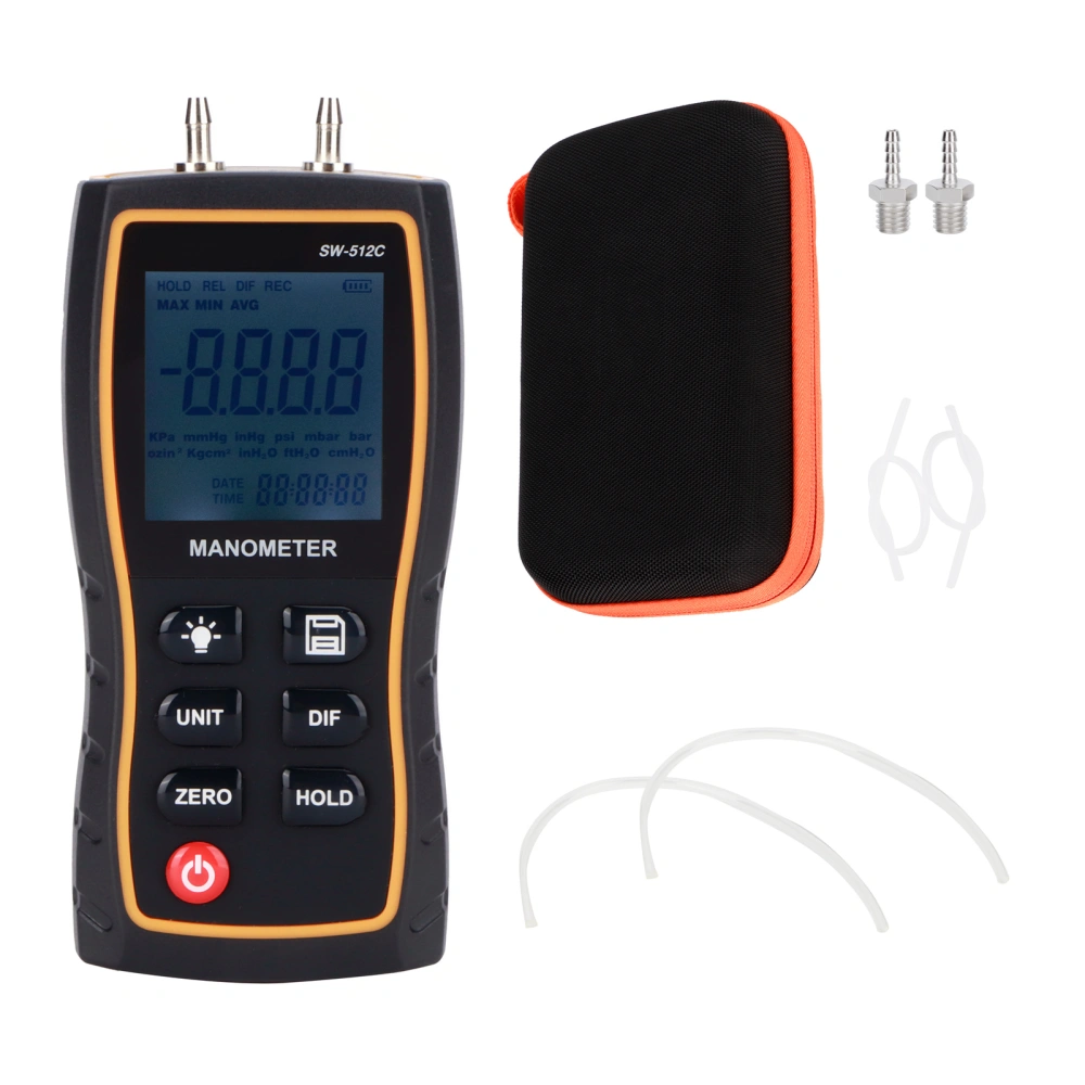 SNDWAY Digital Differential Manometer Handheld Air Gas Pressure Gauge Meter ±103.42KPA