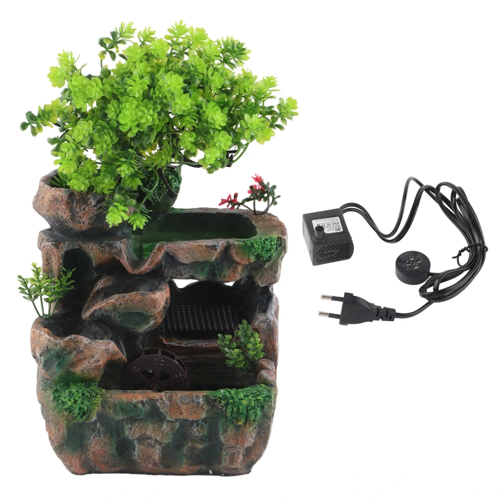 Resin Rockery Simulation Tree Flowing Water Tabletop Fountain Decoration EU AC220‑240V