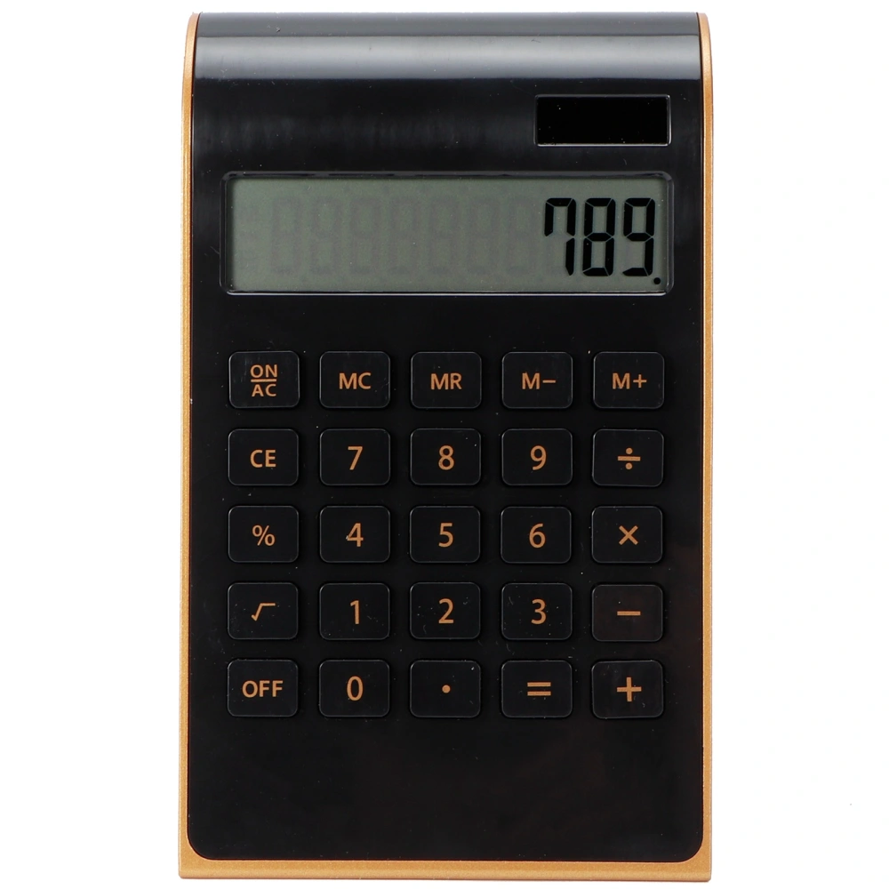 Portable 10 Digits Calculator Ultra Thin Solar Power Calculator for Home Office Business LCD DisplayBlack