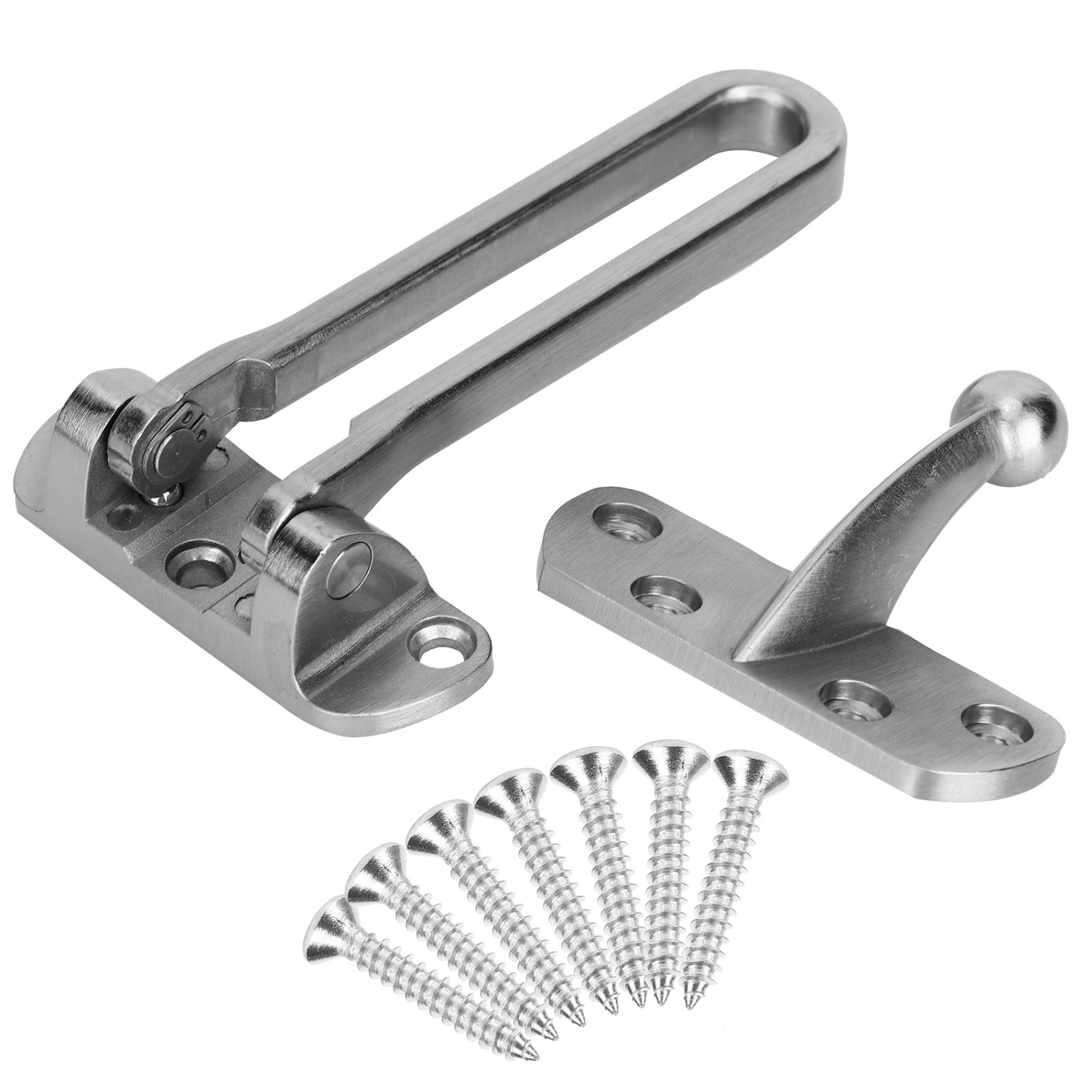 Stainless Steel AntiTheft Lock Buckle Security Guard Door Safety Lock Latch for Home Hotel(Brushed Nickel )