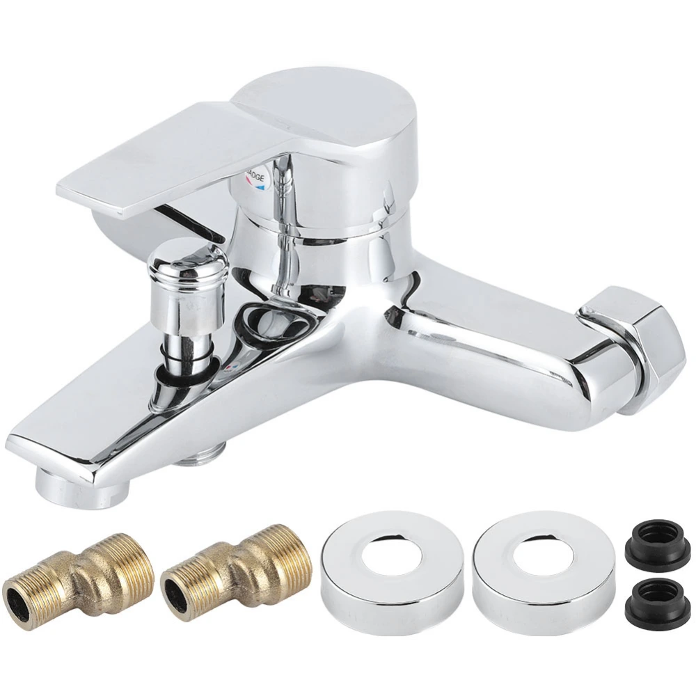 G1/2in Thread Copper Household Bathroom Bathtub Wall Mounted Triple Shower Faucet Mixer Tap