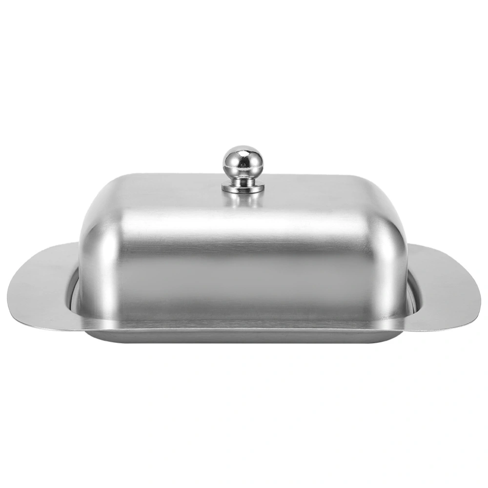 Butter Dish Stainless Steel Dessert Bowl Cheese Bread Box W/ Handle Cover Kitchen Accessories