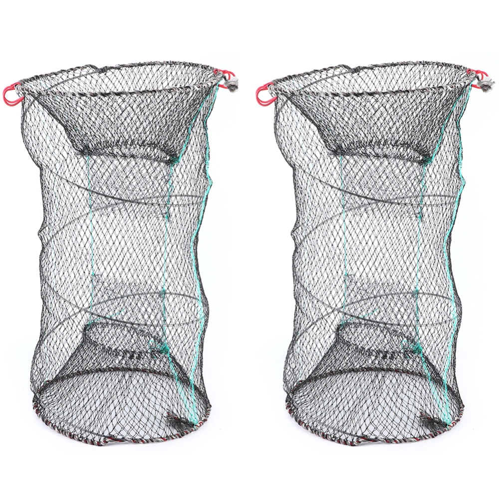 2PCS Collapsible Cast Net Fishing Net Lobster Shrimp Crab Trap Portable Folding Fishing Accessories