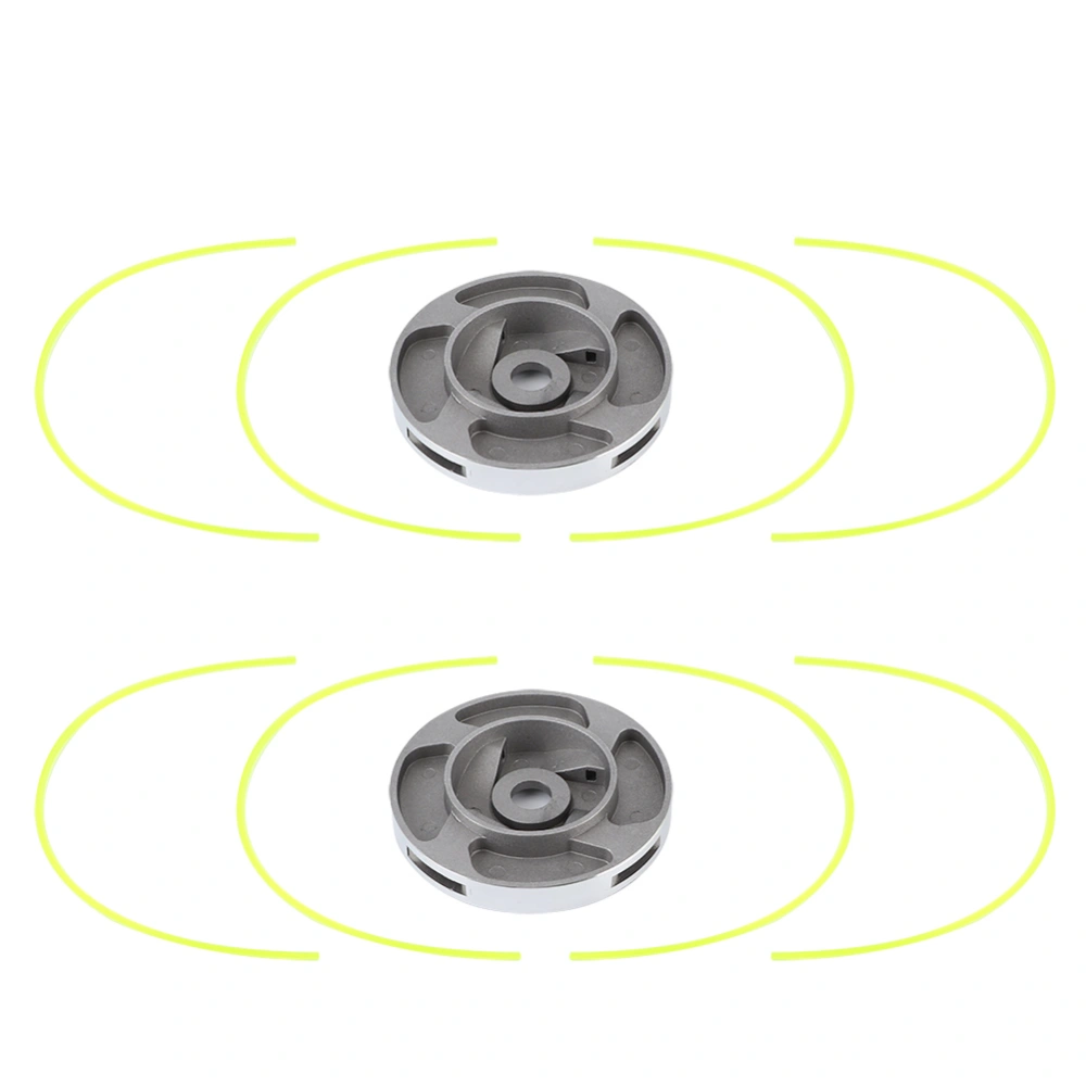 2Pcs/Set Universal Trimmer Head with Trimmer Line Replacement Lawn Mower Accessory Silver 16mm