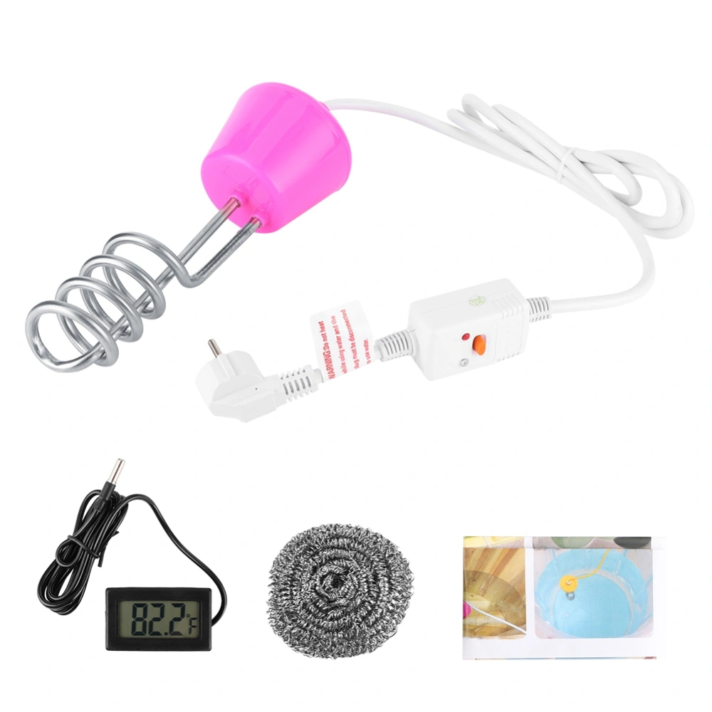 2m Portable Floating Immersion Electric Water Heater Boiler with Thermometer EU 220&#8209;250V Pink(2500W )