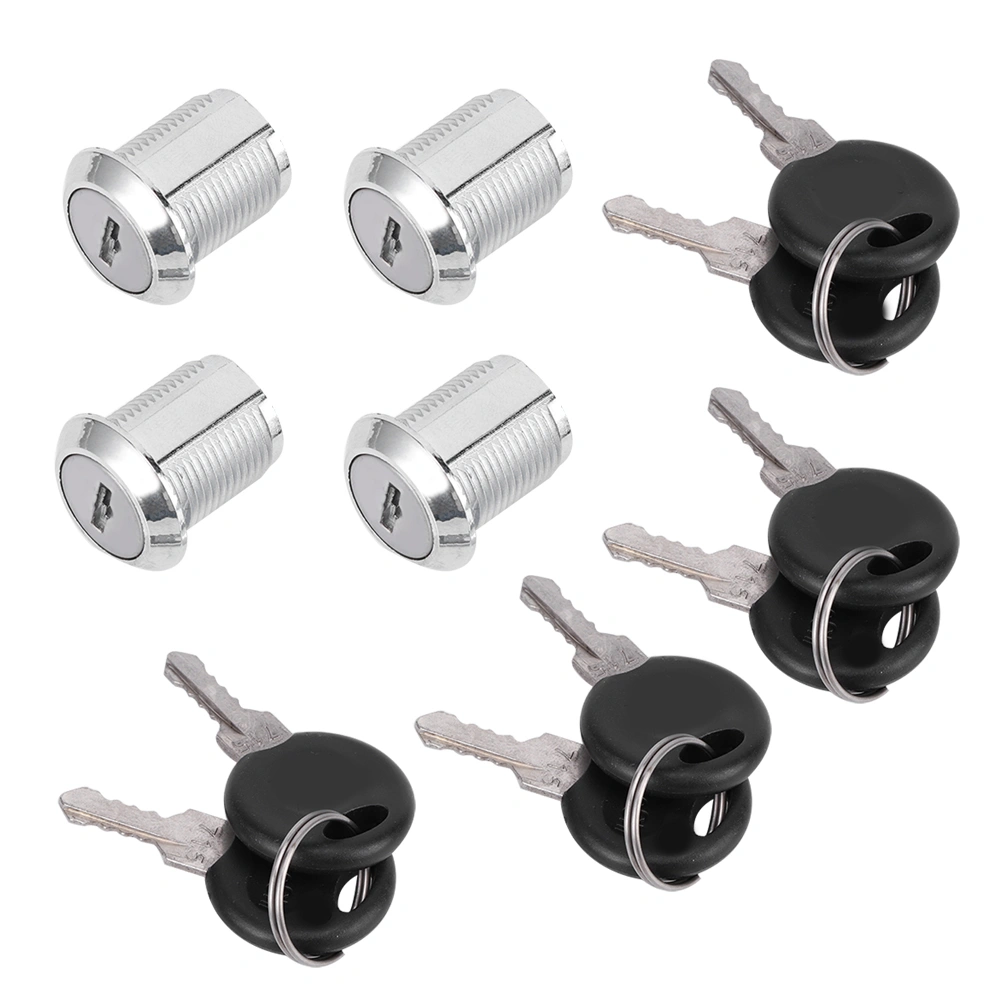 4 Set Cam Lock Zinc Alloy File Cabinet Mailbox Drawer Slidding Door Safety Locks with Keys(103‑20 )