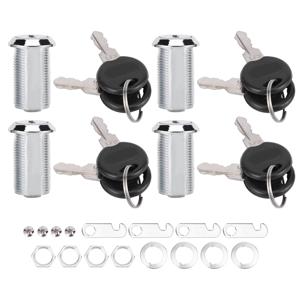 4 Set Cam Lock Zinc Alloy File Cabinet Mailbox Drawer Slidding Door Safety Locks with Keys(103‑25 )