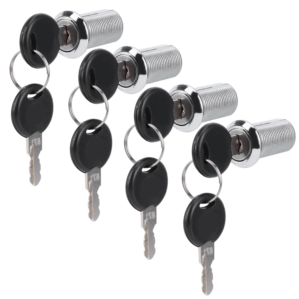 4 Set Cam Lock Zinc Alloy File Cabinet Mailbox Drawer Slidding Door Safety Locks with Keys(103‑25 )