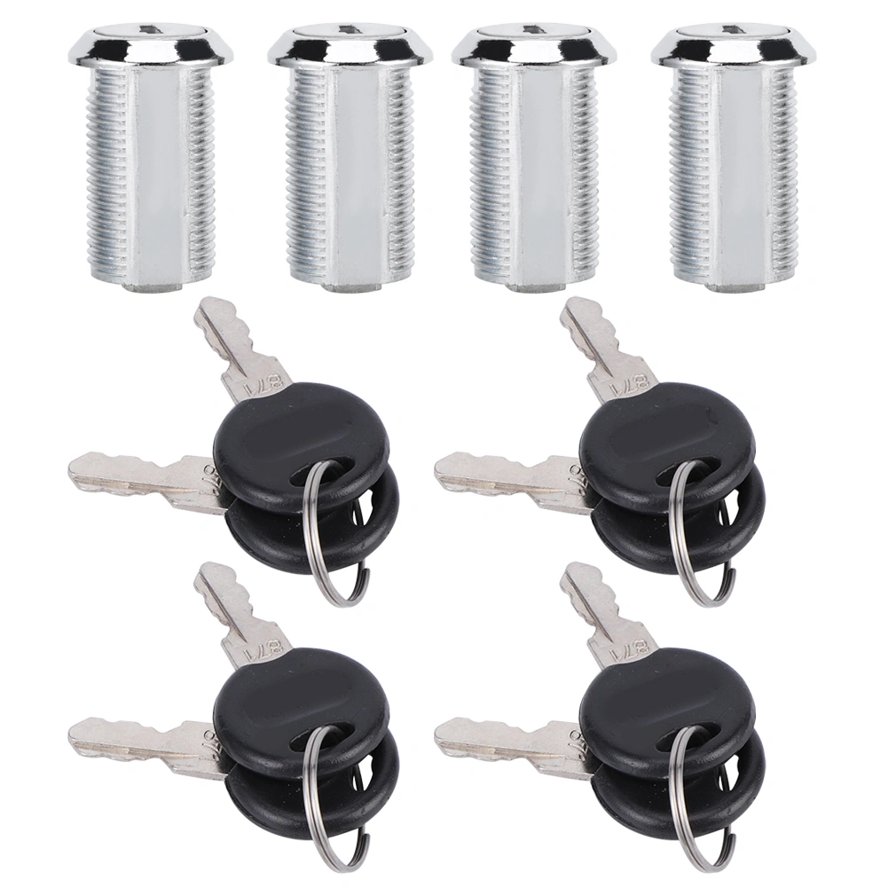 4 Set Cam Lock Zinc Alloy File Cabinet Mailbox Drawer Slidding Door Safety Locks with Keys(103‑25 )