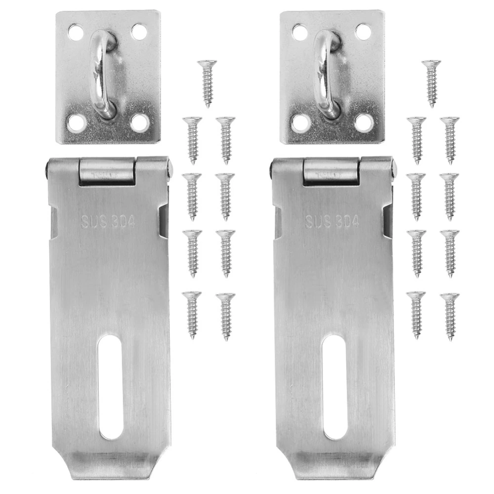 2PCS Padlock Hasp Stainless Steel Security Door Clasp Hasp Lock Latch Gate Bolt Lock for Furniture Drawer