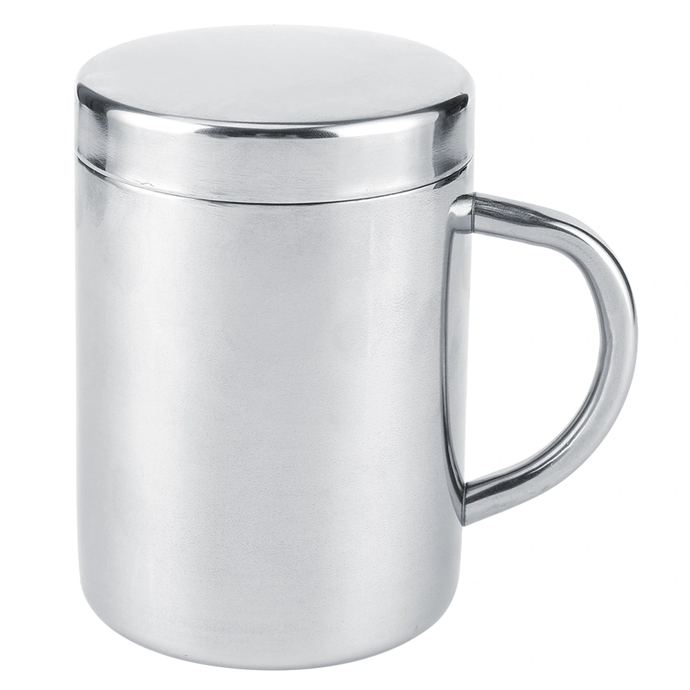 Portable Stainless Steel Double Wall Mug Anti‑scald Coffee Tea Milk Cup with lid for Home Office Travel(300ML )
