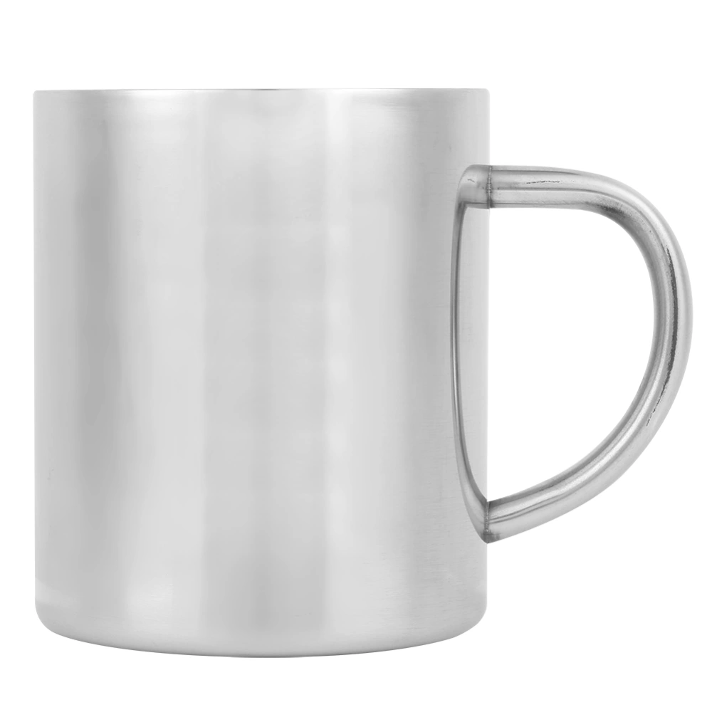 Portable DoubleLayer Stainless Steel Heat Insulation Coffee Mug Milk Cup with Handle 400ml