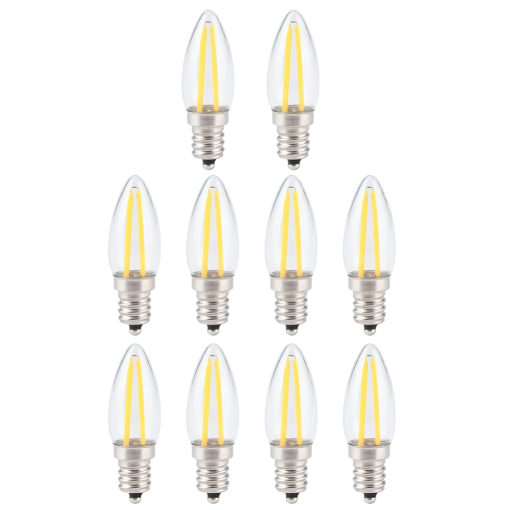 10Pcs E12 1.5W AC230V Long Filament Mini LED Light Bulbs for Home Car Landscape Lighting