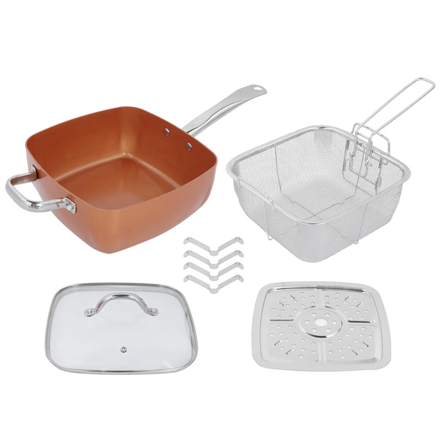 4Pcs Set Stainless Steel NonStick Frying Pan Multifunctional Saucepan Kitchen Supplies
