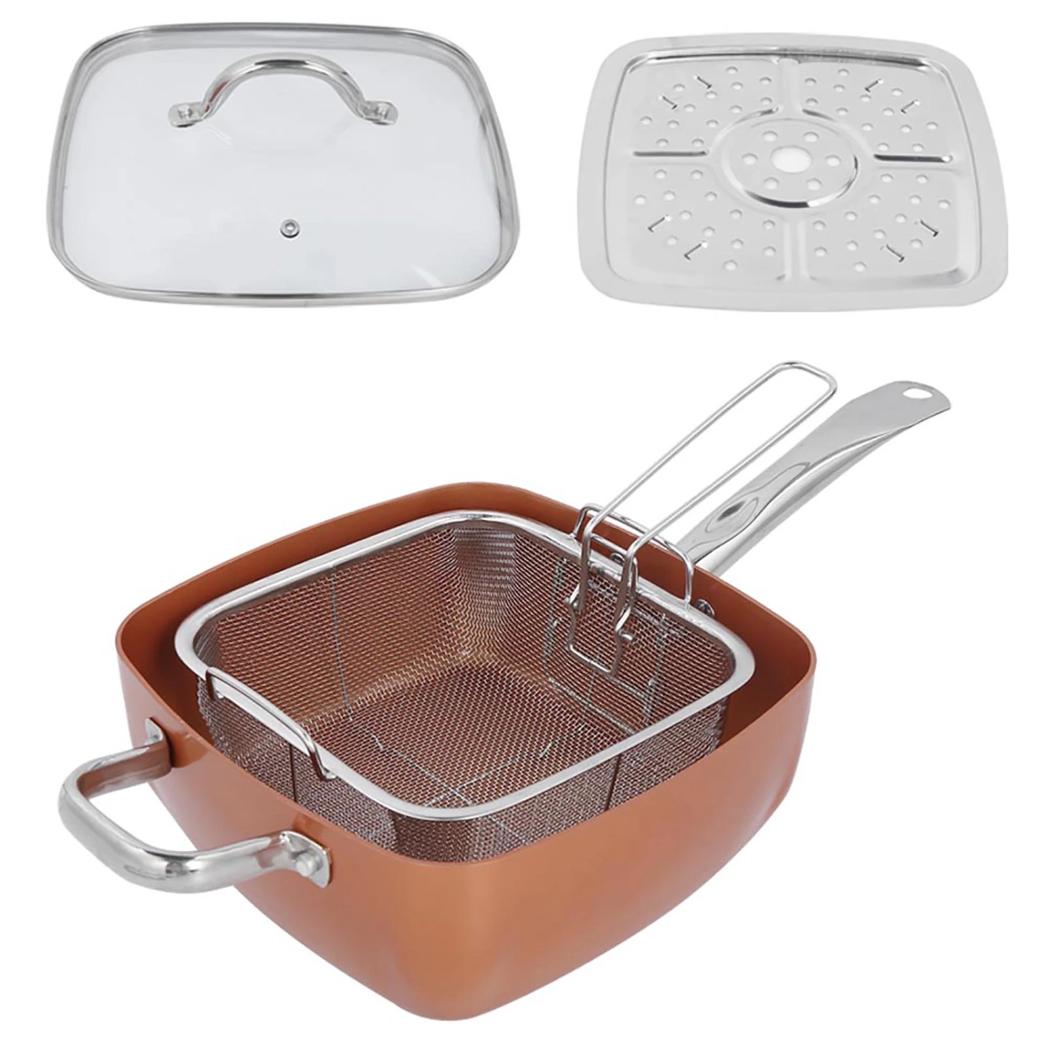 4Pcs Set Stainless Steel NonStick Frying Pan Multifunctional Saucepan Kitchen Supplies