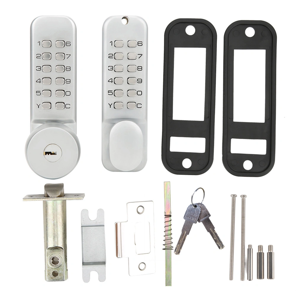 Double Sided Mechanical Password Lock with Keys Courtyard Door Coded Lock Home Supplies