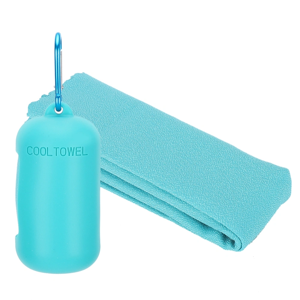 Portable Microfiber QuickDrying Travel Sports Cooling Shower Towel for Outdoor Camping(Blue )