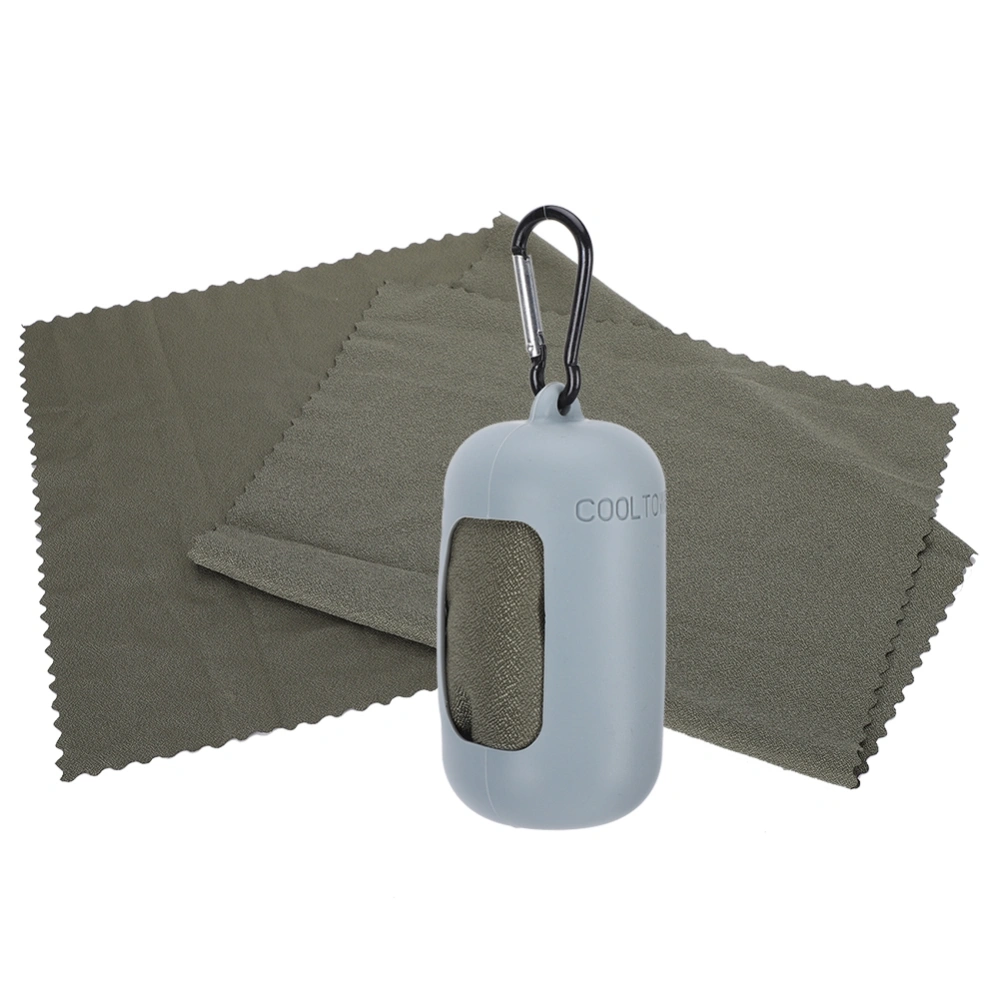 Portable Microfiber QuickDrying Travel Sports Cooling Shower Towel for Outdoor Camping(Gray )