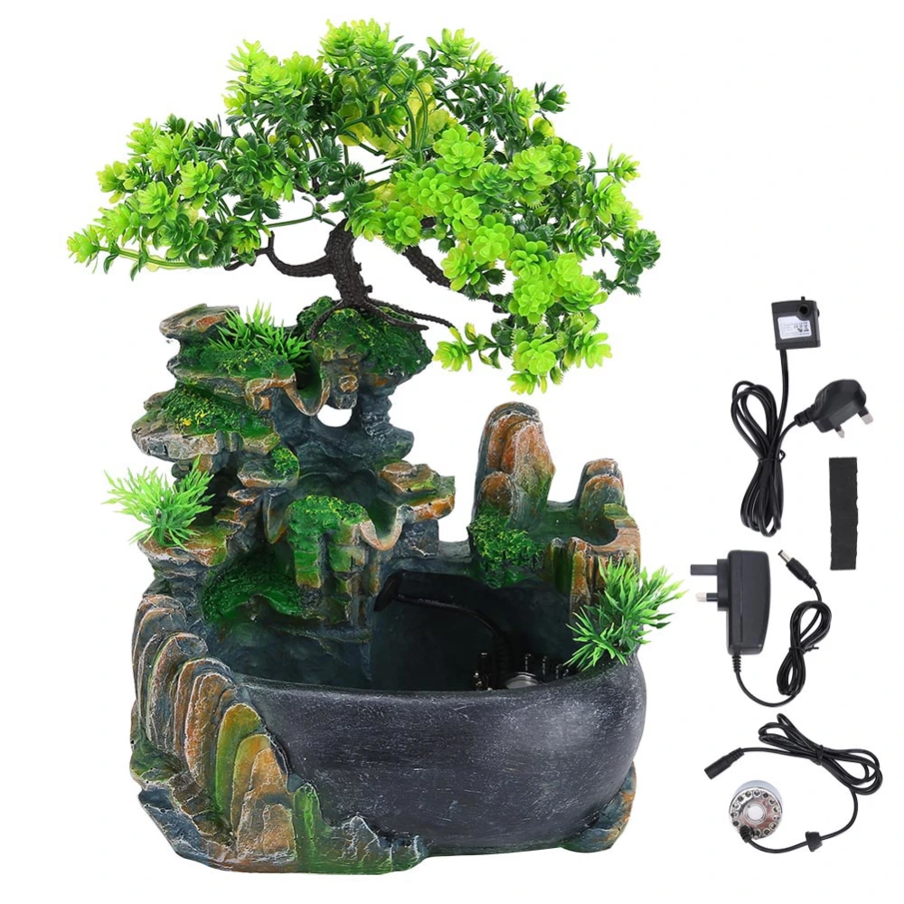 Small Rockery with Spray Fountain Waterfall Fog UK Plug Water Pump 220‑240V Atomizer 100‑240V