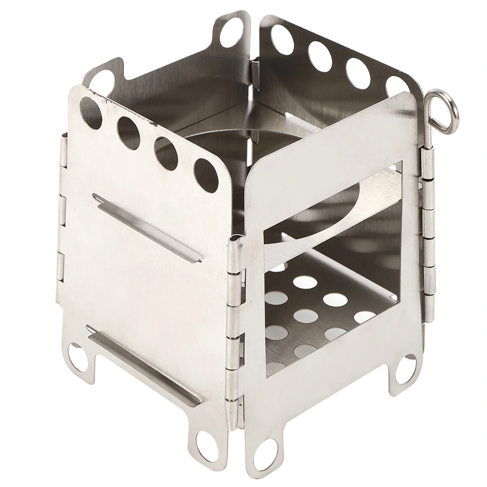 Portable Stainless Steel Folding Stove Wood Burning Stove for Outdoor Picnic BBQ Camping Hiking