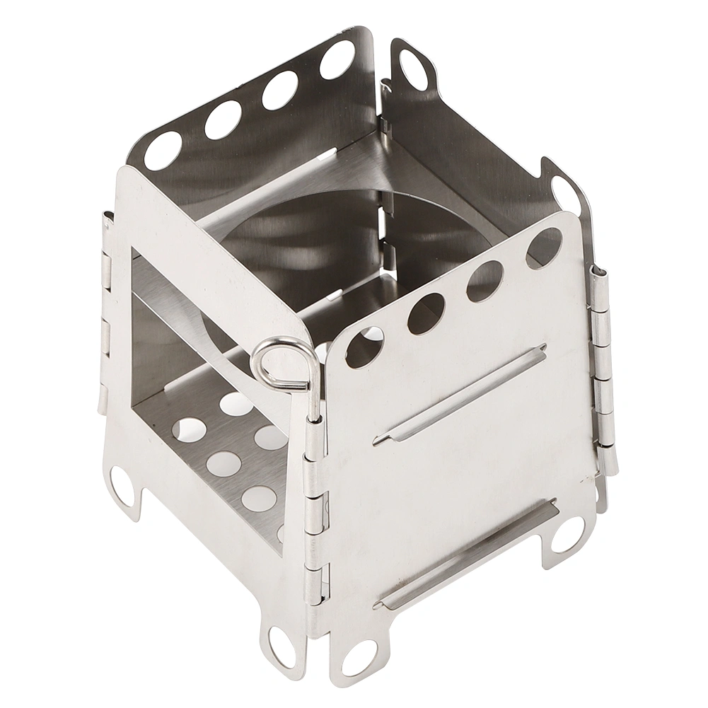 Portable Stainless Steel Folding Stove Wood Burning Stove for Outdoor Picnic BBQ Camping Hiking