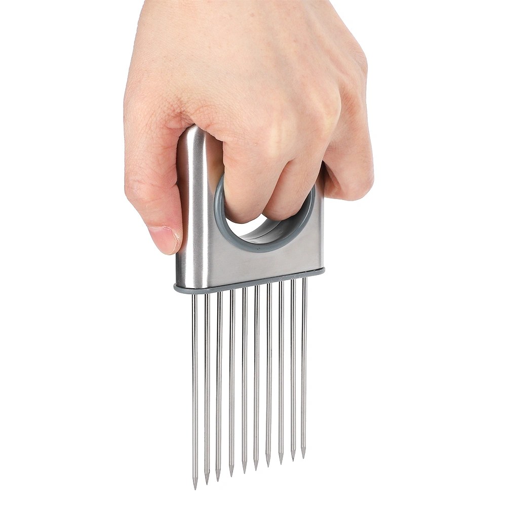 Multifunctional Stainless Steel Onion Slicing Holder Onion Neddle Kitchen Slicing Tools