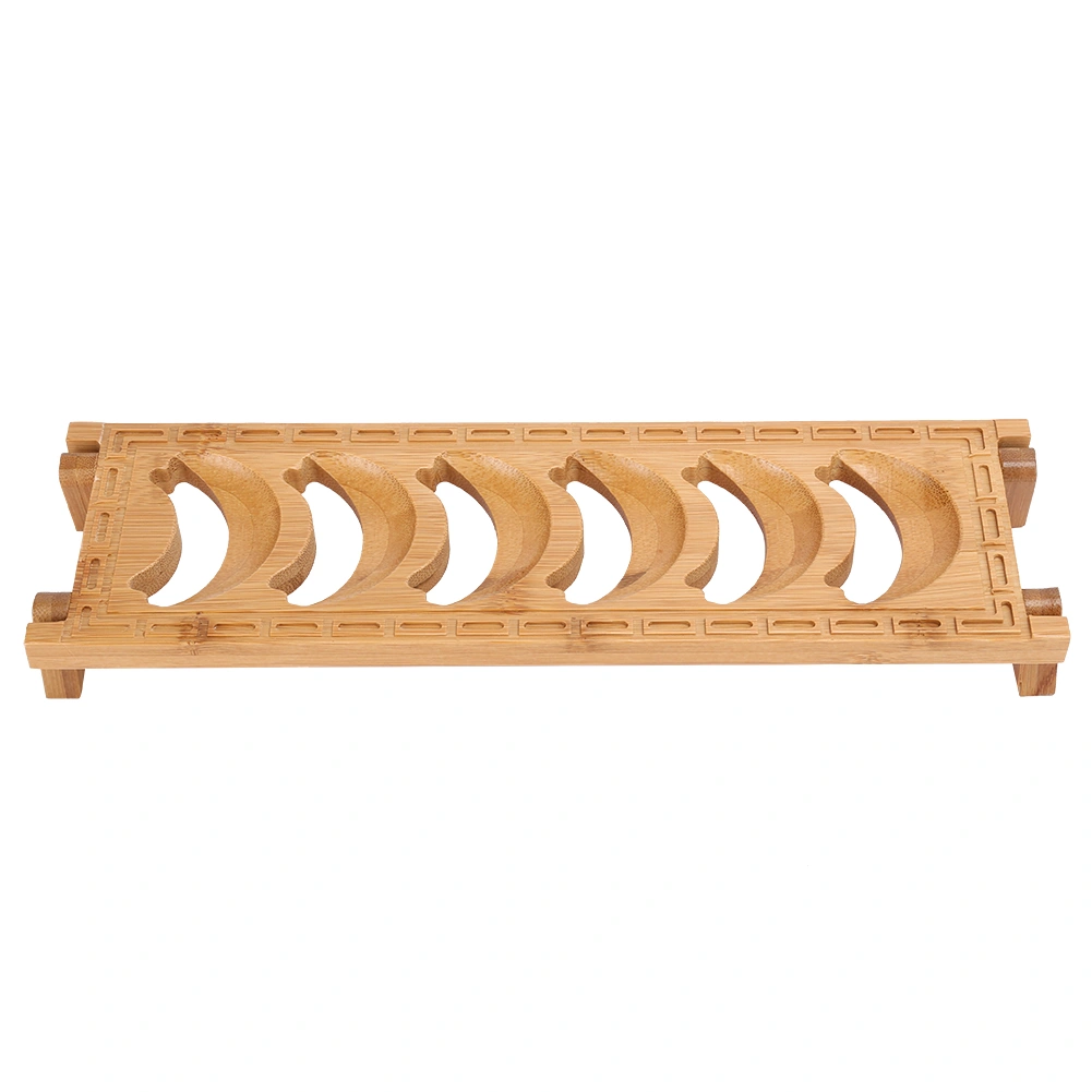 6 Grid Natural Bamboo Teacup Holder Tea Cup Draining Rack Organizer Tea Ware Accessories