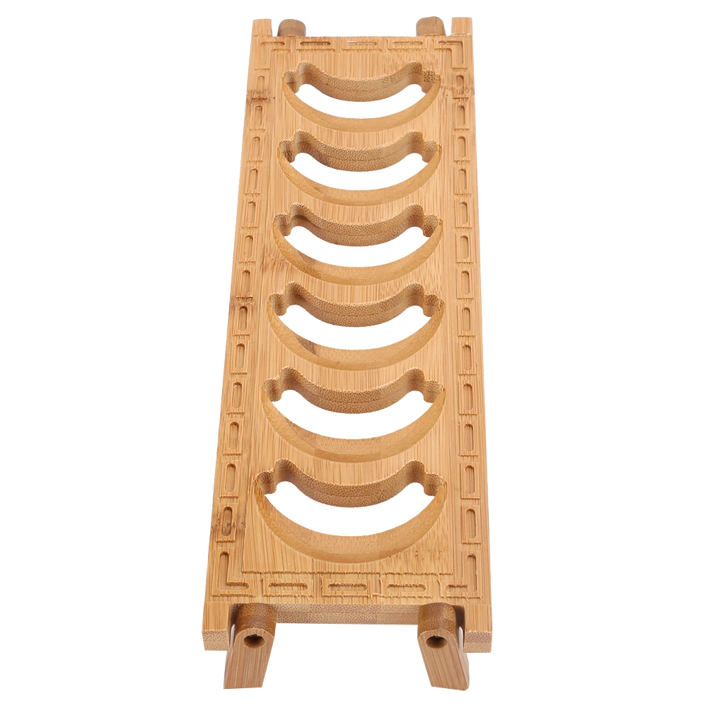 6 Grid Natural Bamboo Teacup Holder Tea Cup Draining Rack Organizer Tea Ware Accessories